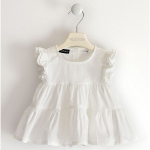 Bluză elegantă fără mâneci pentru fete Sarabanda – Model evazat, material moale și comod, 0.4402PV22ALB