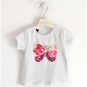 Tricou cu imprimeu pentru fetite, Sarabanda, 0.4419PV22ALB