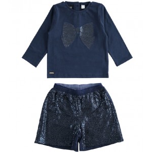 Compleu bluza si bermude cu paiete pentru fetite , I Do, 0.5288TI22BLM Compleu bluza si bermude cu paiete pentru fetite , I Do, 0.5288TI22BLM