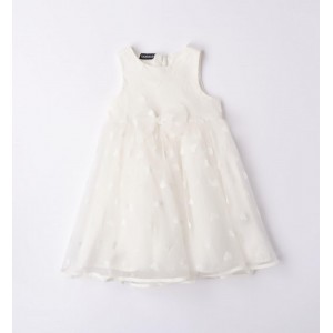 Rochie eleganta din tull cu inimioare pentru fete, Sarabanda, 0.6247PV23ALB Rochie eleganta din tull cu inimioare pentru fete, Sarabanda, 0.6247PV23ALB