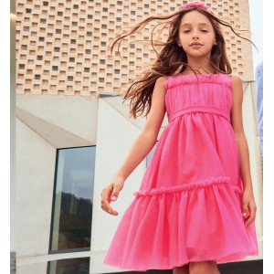 Rochie eleganta din tull pentru fete, Sarabanda, 0.6427PV23RZ Rochie eleganta din tull pentru fete, Sarabanda, 0.6427PV23RZ