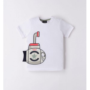 Tricou cu imprimeu pentru baiat, Sarabanda, 0.6512PV23ALB