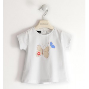 Tricou cu imprimeu pentru fete, Sarabanda, 0.6572PV23ALB