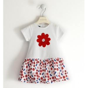 Rochie cu imprimeu paiete pentru fetite, Sarabanda, 0.6581PV23ALB Rochie cu imprimeu paiete pentru fetite, Sarabanda, 0.6581PV23ALB
