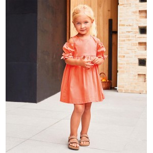 Rochie uni cu umar cazut pentru fetite, Sarabanda, 0.6584PV23CO Rochie uni cu umar cazut pentru fetite, Sarabanda, 0.6584PV23CO