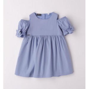 Rochie uni cu umar cazut pentru fetite, Sarabanda, 0.6584PV23BL Rochie uni cu umar cazut pentru fetite, Sarabanda, 0.6584PV23BL