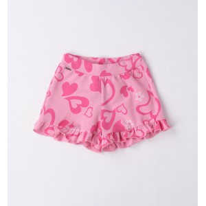 Bermude cu imprimeu inimioare pentru fetite, Sarabanda, 0.6596PV23RZ Bermude cu imprimeu inimioare pentru fetite, Sarabanda, 0.6596PV23RZ