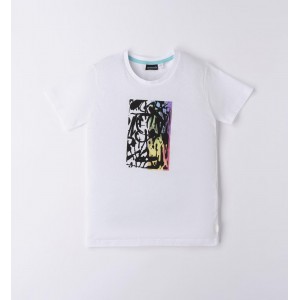 Tricou maneca scurta pentru baiat, Sarabanda, 0.6637TI23ALB