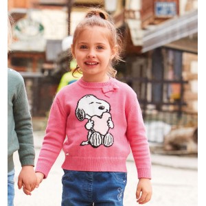 Pulover cu imprimeu Snoopy pentru fetite, Sarabanda, 0.7389TI23RZ
