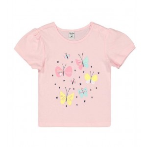 Tricou cu imprimeu fluturasi pentru fetite, 190520PV21RZ