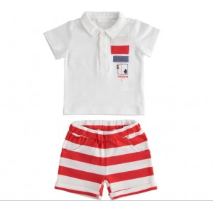 Compleu tricou polo si bermude pentru bebe baiat Mini Banda, 2670PV21RO Compleu tricou polo si bermude pentru bebe baiat Mini Banda, 2670PV21RO