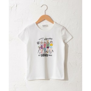 Tricou cu imprimeu best friends pentru fete, 663283PV21AB