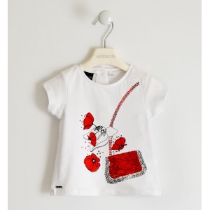 Tricou cu imprimeu si paiete fete Sarabanda 2563PV20AB