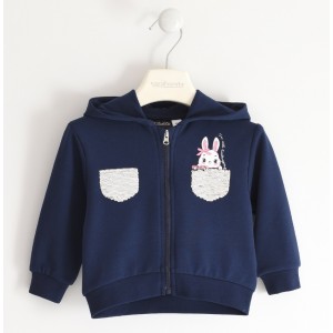 Hanorac cu maneca lunga si gluga pentru fete, Sarabanda, 0.5201PV22BLM