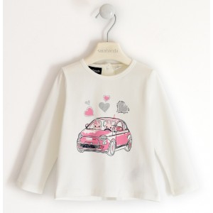 Bluza cu maneca lunga pentru fete, Sarabanda, 0.5203PV22ALB