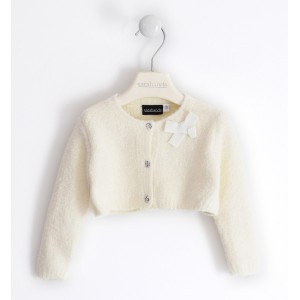 Pulover tip bolero pentru fetite  , Sarabanda, 0.5243TI22ALB Pulover tip bolero pentru fetite  , Sarabanda, 0.5243TI22ALB