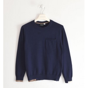 Pulover tricot contrast baiat, Sarabanda, 0.5307TI22BLM Pulover tricot contrast baiat, Sarabanda, 0.5307TI22BLM