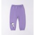 Pantaloni trening fetiță Sarabanda mov cu imprimeu Droopy, bumbac elastic, 0.6255PV23MOV