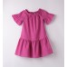 Rochie fete Sarabanda din bumbac 100% roz, cu volane și elastic la gât, lungime până la genunchi, 0.6813PV23MV