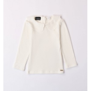 Bluza cu guler pentru fetite, Sarabanda, 0.7273TI23ALB