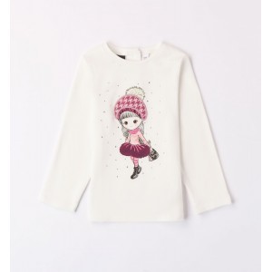 Bluza cu imprimeu pentru fetite, Sarabanda, 0.7279TI23ALB