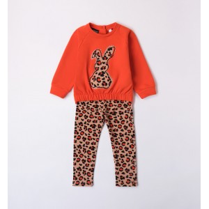 Compleu bluza și pantaloni animal print pentru fetite, Sarabanda, 0.7328TI23ORG