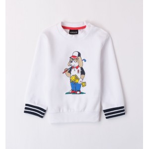 Bluza maneca lunga cu imprimeu catel pentru baiat,Sarabanda, 0.8044PV24ALB