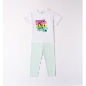 Compleu tricou si trei sferturi pentru fete, Sarabanda, 0.8147PV24ALB Compleu tricou si trei sferturi pentru fete, Sarabanda, 0.8147PV24ALB