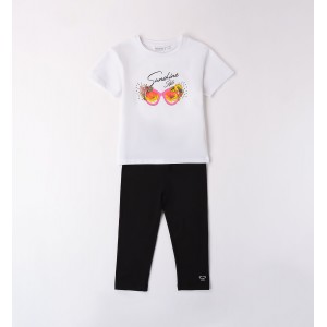 Compleu tricou si trei sferturi pentru fete, Sarabanda, 0.8147PV24NG Compleu tricou si trei sferturi pentru fete, Sarabanda, 0.8147PV24NG