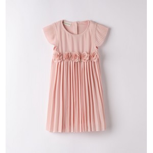 Rochie eleganta din voal cu aplicatii florale pentru fete, Sarabanda, 0.8273PV24PE Rochie eleganta din voal cu aplicatii florale pentru fete, Sarabanda, 0.8273PV24PE