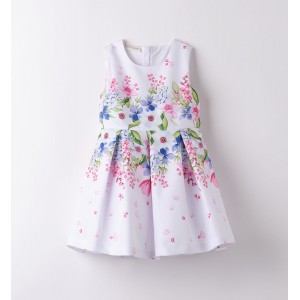 Rochie eleganta cu imprimeu floral pentru fete, Sarabanda, 0.8334PV24ALB Rochie eleganta cu imprimeu floral pentru fete, Sarabanda, 0.8334PV24ALB