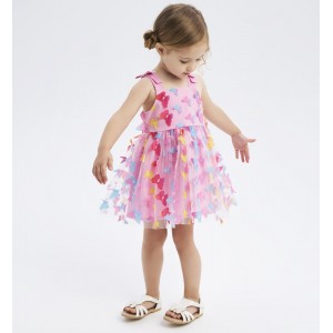 Rochie cu fluturasi pentru fete, Sarabanda, 0.8345PV24RZ Rochie cu fluturasi pentru fete, Sarabanda, 0.8345PV24RZ