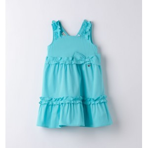Rochie cu funda si volane pentru fete, Sarabanda, 0.8347PV24AQ Rochie cu funda si volane pentru fete, Sarabanda, 0.8347PV24AQ