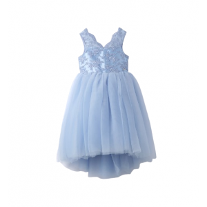 Rochie de ocazie cu broderie si tull pentru fete, Sarabanda, 0.8461PV24BL Rochie de ocazie cu broderie si tull pentru fete, Sarabanda, 0.8461PV24BL