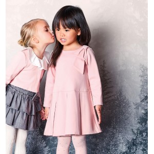 Rochie cu aplicatie fundita pentru fete, Sarabanda, 0.A268TI24RZ Rochie cu aplicatie fundita pentru fete, Sarabanda, 0.A268TI24RZ