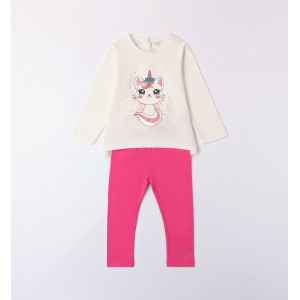 Compleu bluza si colanti cu imprimeu unicorn pentru fete, Sarabanda, 0.A337TI24RZ Compleu bluza si colanti cu imprimeu unicorn pentru fete, Sarabanda, 0.A337TI24RZ