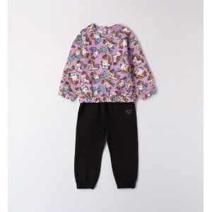 Compleu bluza si pantaloni cu imprimeu unicorn pentru fete, Sarabanda, 0.A346TI24MV Compleu bluza si pantaloni cu imprimeu unicorn pentru fete, Sarabanda, 0.A346TI24MV