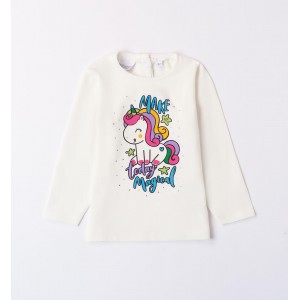 Bluza cu imprimeu unicorn pentru fete, Sarabanda, 0.A355TI24ALB