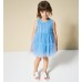 Rochie fetiță Sarabanda din tulle bleu cu design elegant și închidere la spate, 0.B338PV25BL