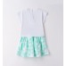 Compleu Sarabanda Fetițe – Tricou din Bumbac Elastic cu Fundiță și Fustă cu Imprimeu Floral Verde Mentă, 0.B345PV25ALB Compleu Sarabanda Fetițe – Tricou din Bumbac Elastic cu Fundiță și Fustă cu Imprimeu Floral Verde Mentă, 0.B345PV25ALB