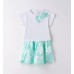 Compleu Sarabanda Fetițe – Tricou din Bumbac Elastic cu Fundiță și Fustă cu Imprimeu Floral Verde Mentă, 0.B345PV25ALB Compleu Sarabanda Fetițe – Tricou din Bumbac Elastic cu Fundiță și Fustă cu Imprimeu Floral Verde Mentă, 0.B345PV25ALB