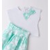 Compleu Sarabanda Fetițe – Tricou din Bumbac Elastic cu Fundiță și Fustă cu Imprimeu Floral Verde Mentă, 0.B345PV25ALB Compleu Sarabanda Fetițe – Tricou din Bumbac Elastic cu Fundiță și Fustă cu Imprimeu Floral Verde Mentă, 0.B345PV25ALB