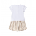 Compleu tricou si bermude cu imprimeu catelus pentru fete, Sarabanda, 0.B348PV25BJ