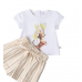 Compleu tricou si bermude cu imprimeu catelus pentru fete, Sarabanda, 0.B348PV25BJ