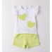 Set de vară fete Sarabanda din bumbac elastic cu inimioare, 0.B349PV25VE