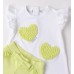Set de vară fete Sarabanda din bumbac elastic cu inimioare, 0.B349PV25VE