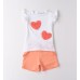 Set de vară fete Sarabanda din bumbac elastic cu inimioare, 0.B349PV25PO