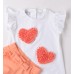 Set de vară fete Sarabanda din bumbac elastic cu inimioare, 0.B349PV25PO
