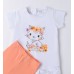 Compleu de vară pentru fete Sarabanda din bumbac elastic – tricou cu imprimeu floral și colanți, 0.B350PV25ORG Compleu de vară pentru fete Sarabanda din bumbac elastic – tricou cu imprimeu floral și colanți, 0.B350PV25ORG