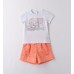 Compleu de vară fete Sarabanda cu tricou imprimat și pantaloni scurți, 0.B351PV25PO